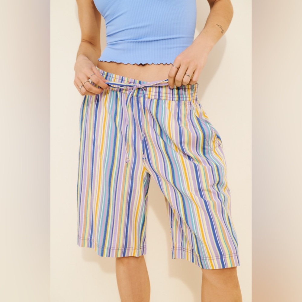 FREE PEOPLE Saylor Poplin Stripe Shorts Retro Combo NWT